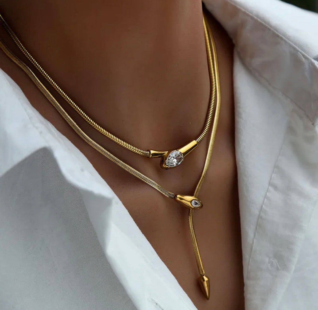 Golden Drop Y Necklace
