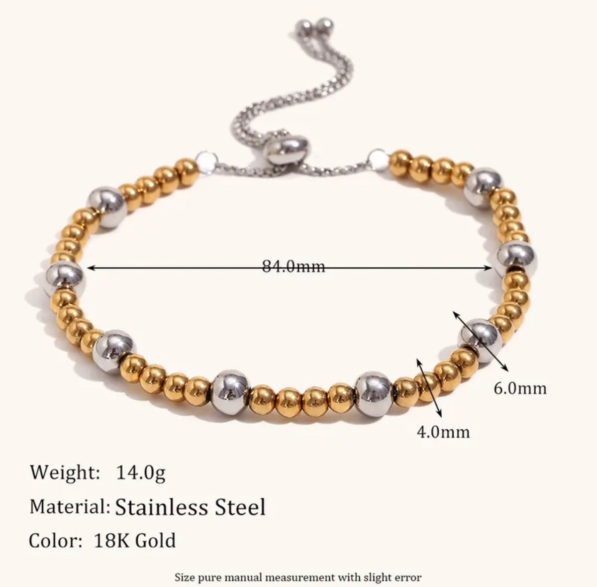 Bicolor Adjustable Bracelet