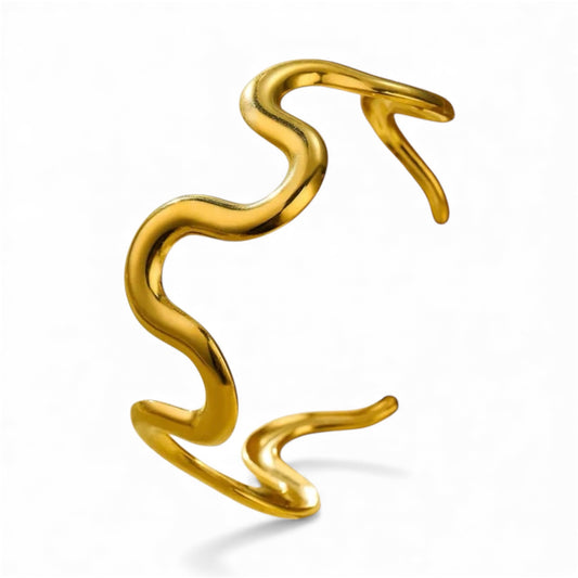 Wave Style Golden Cuff
