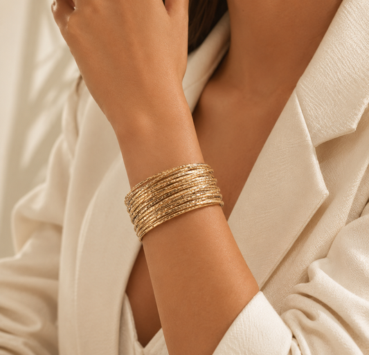 Golden Leather Bracelet