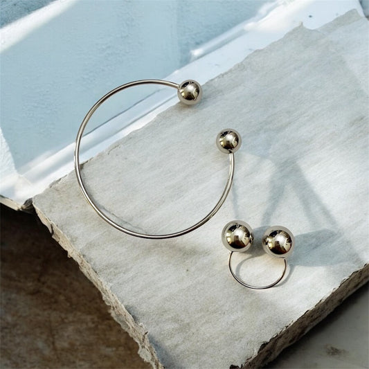 Open Ball Silver Ring