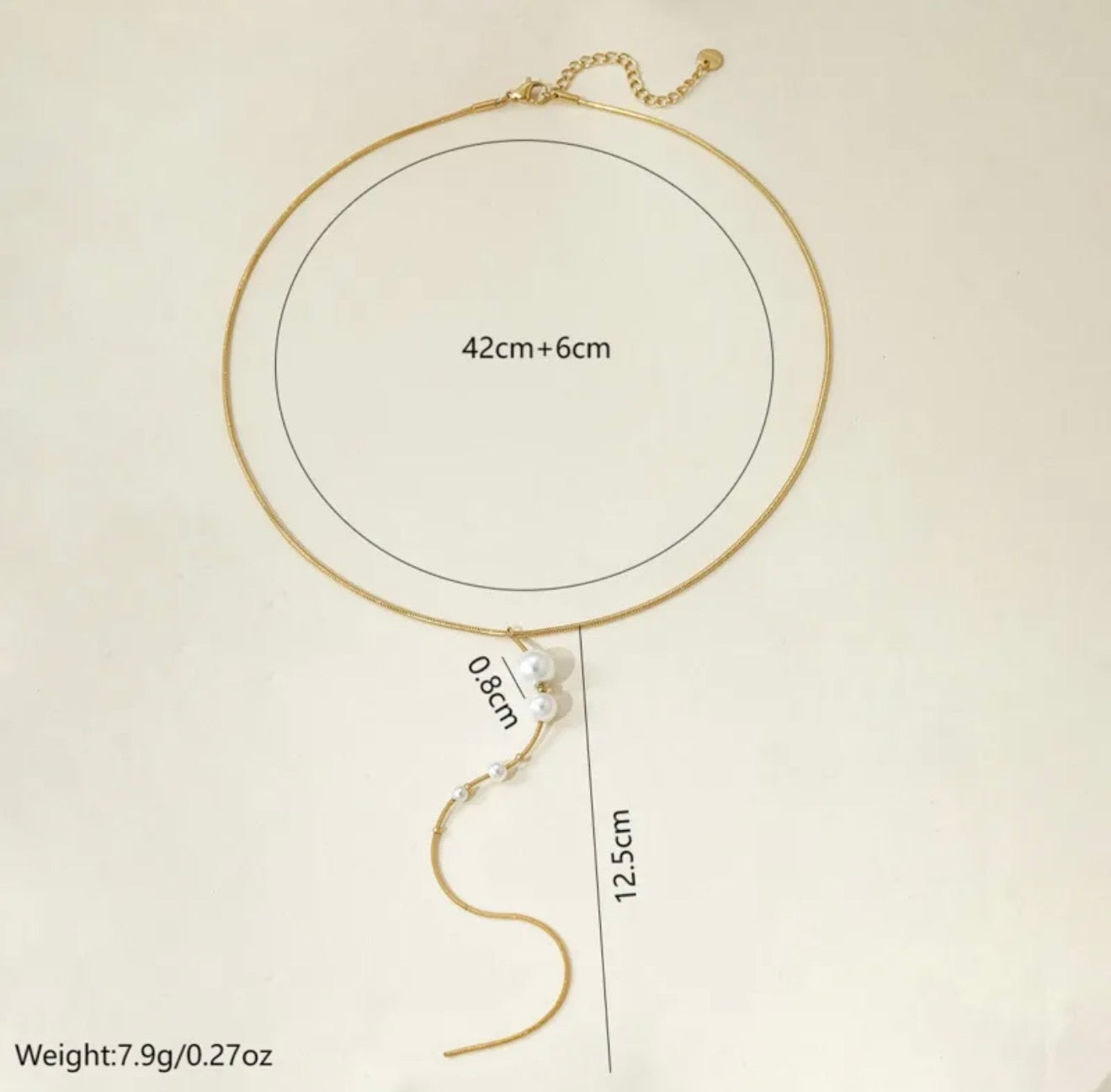 Aurora Pearl Lariat Necklace