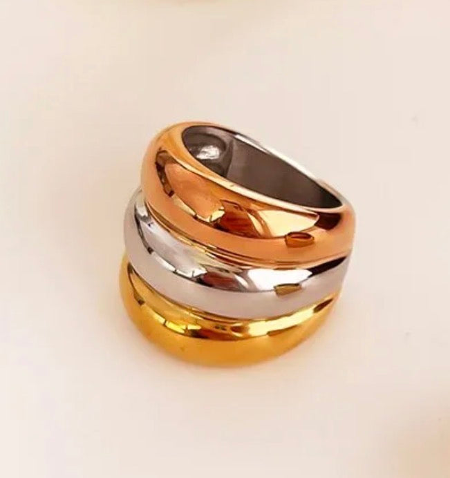 Trinity Luxe Three-Tone Ring
