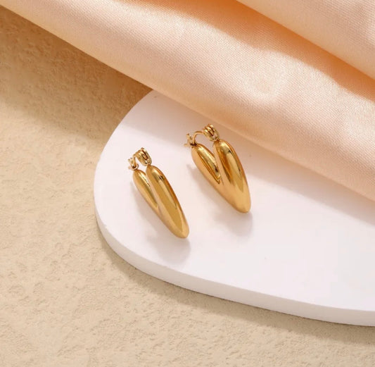 Golden Heart Texturized Earrings