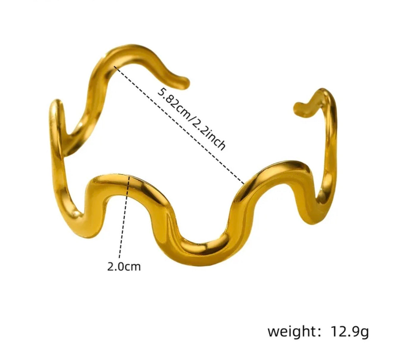 Wave Style Golden Cuff