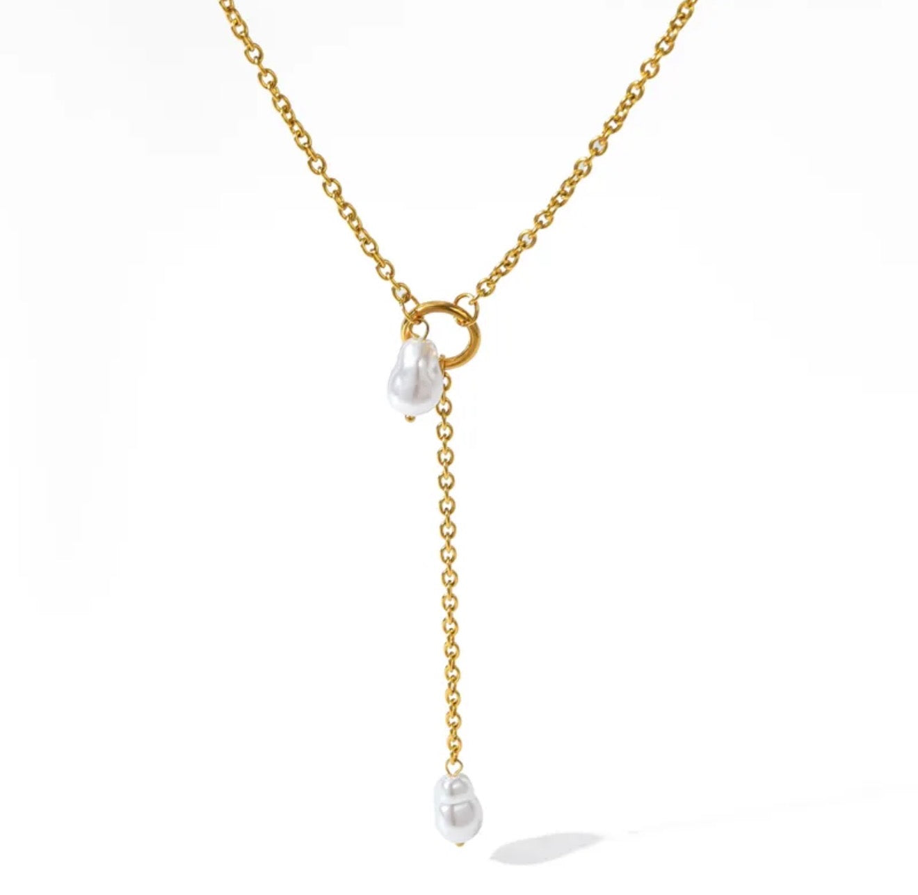 Golden Delicate Pearl Necklace