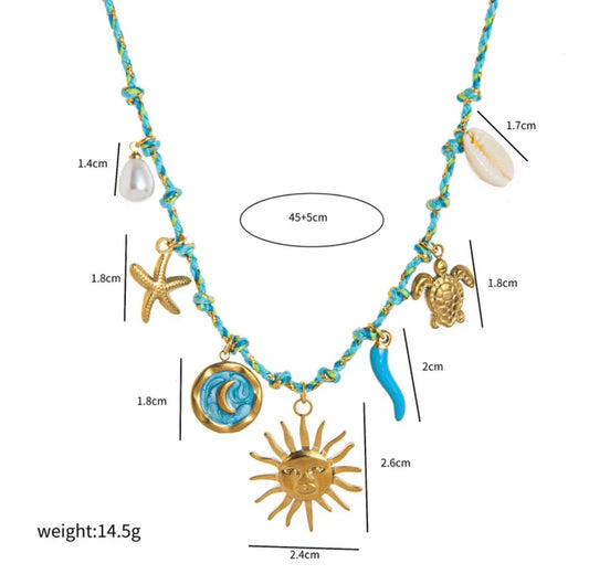 Sun & Sea Charm Necklace