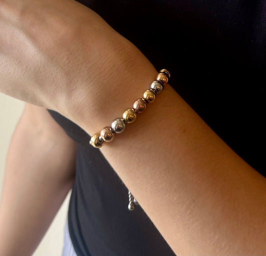 Two-Tone Heart Bracelet