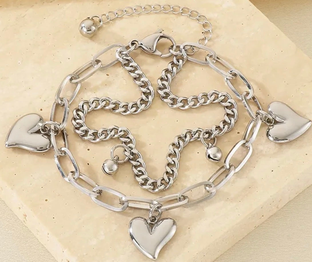 Silver Heart Bracelet