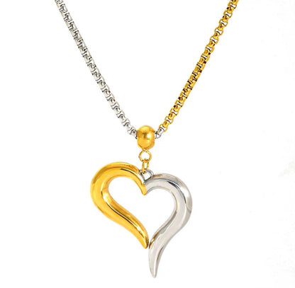 Two Tones Open Heart Necklace