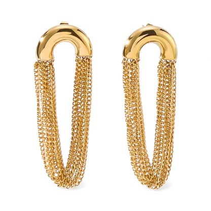 Golden Chain Loop Earrings