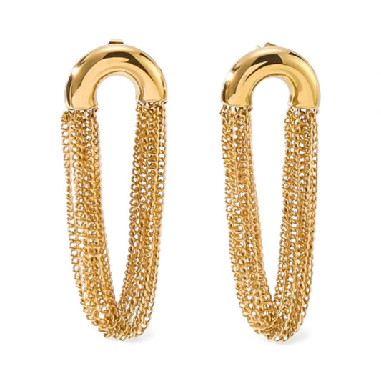 Golden Chain Loop Earrings