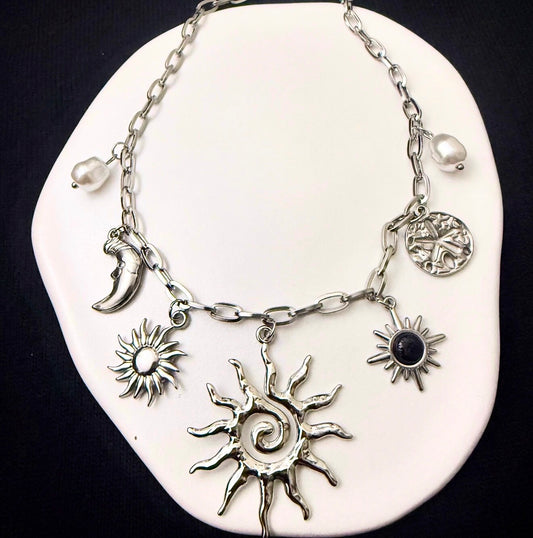 Silver Sun Necklace
