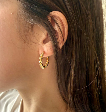 Golden Beads Hoops