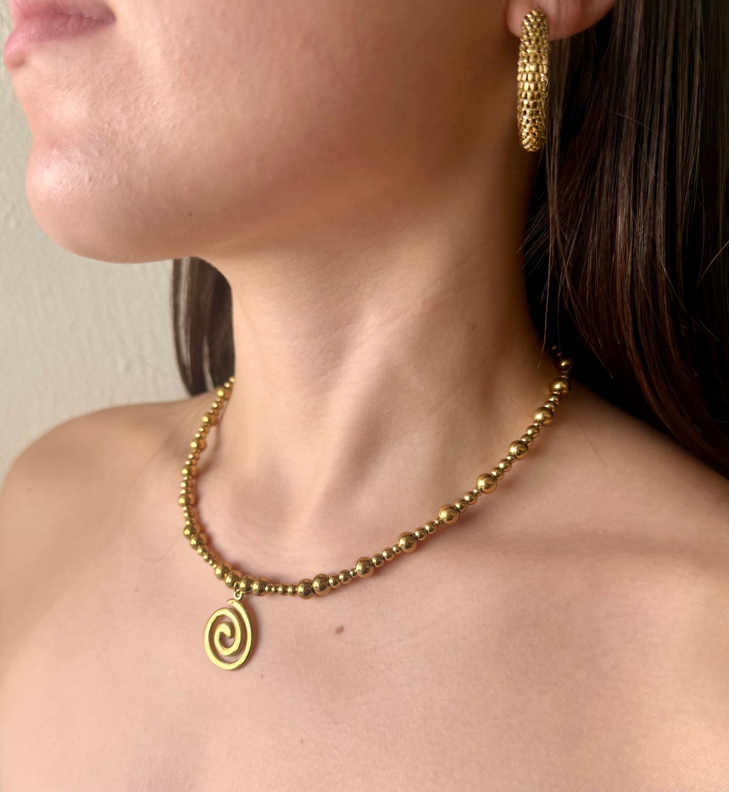 Gold Spiral Necklace