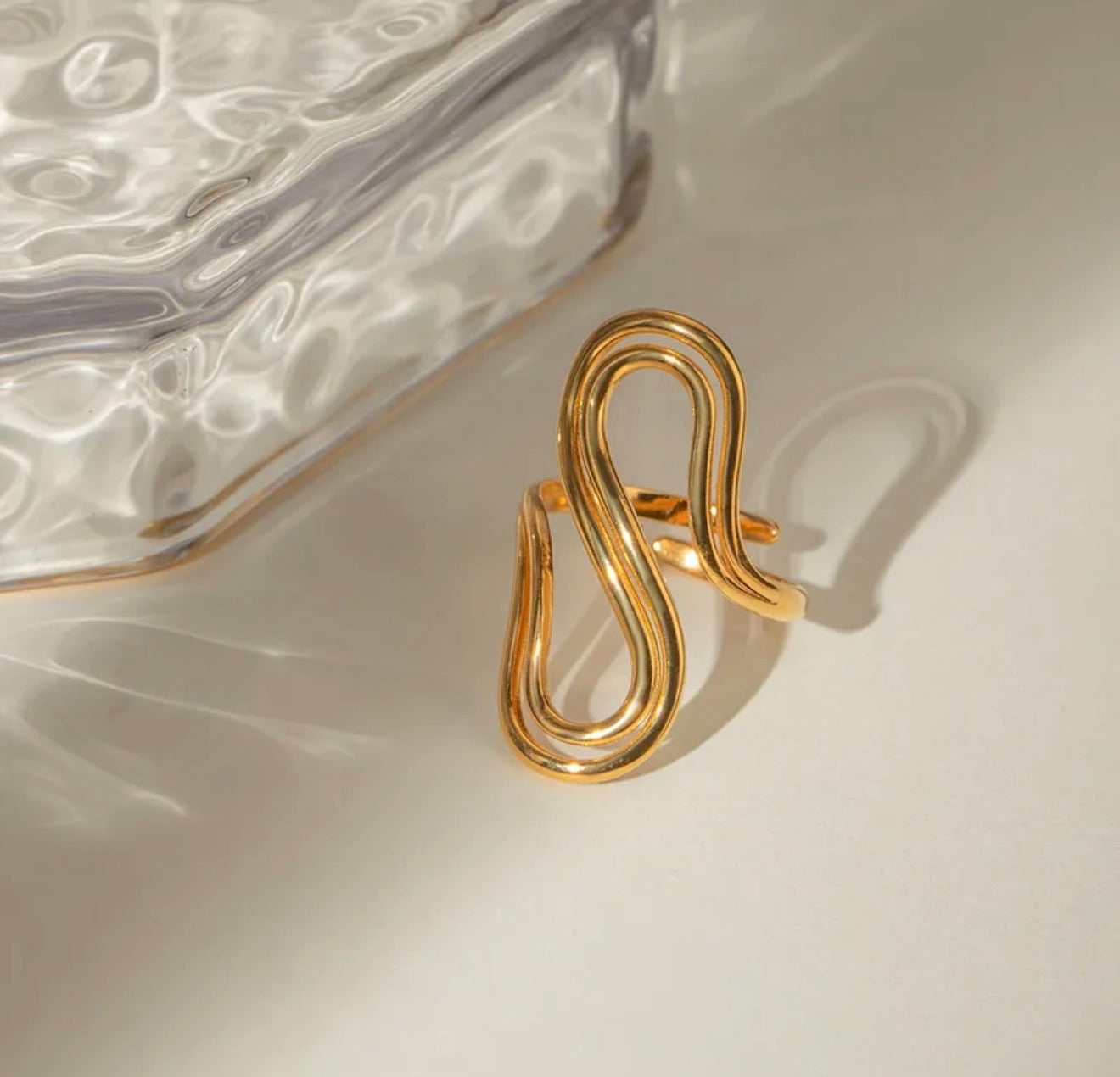Shine Adjustable Golden Ring