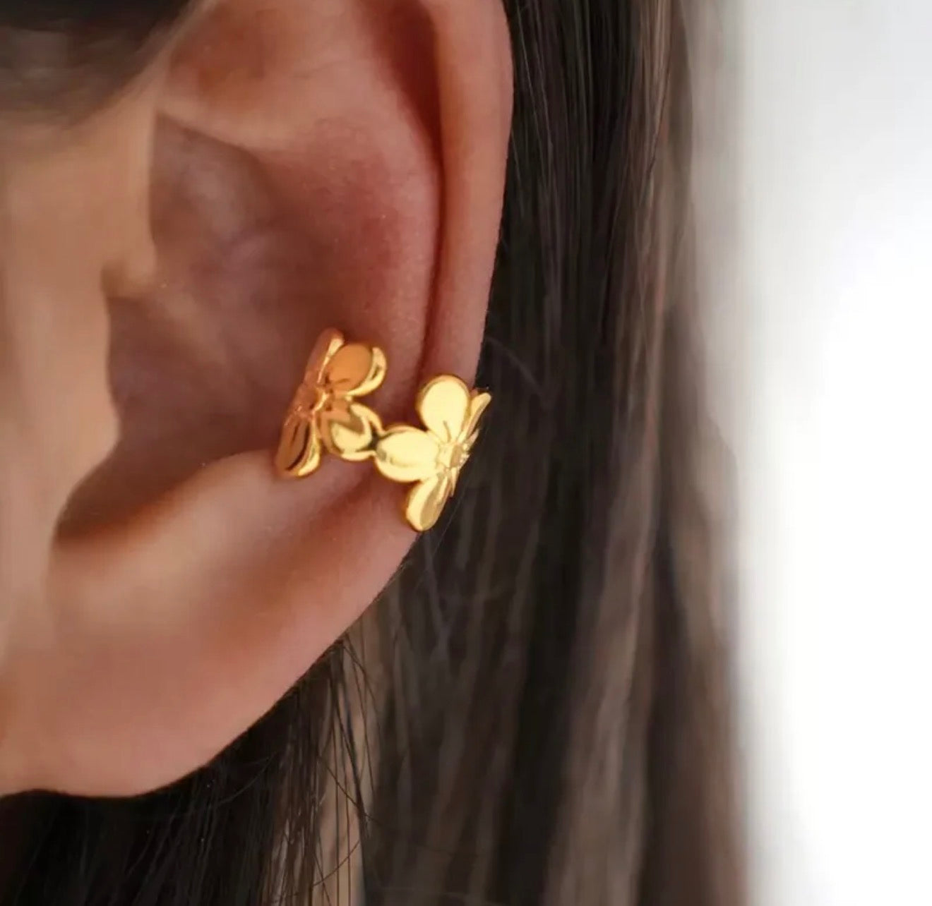 Golden Flower Earcuff