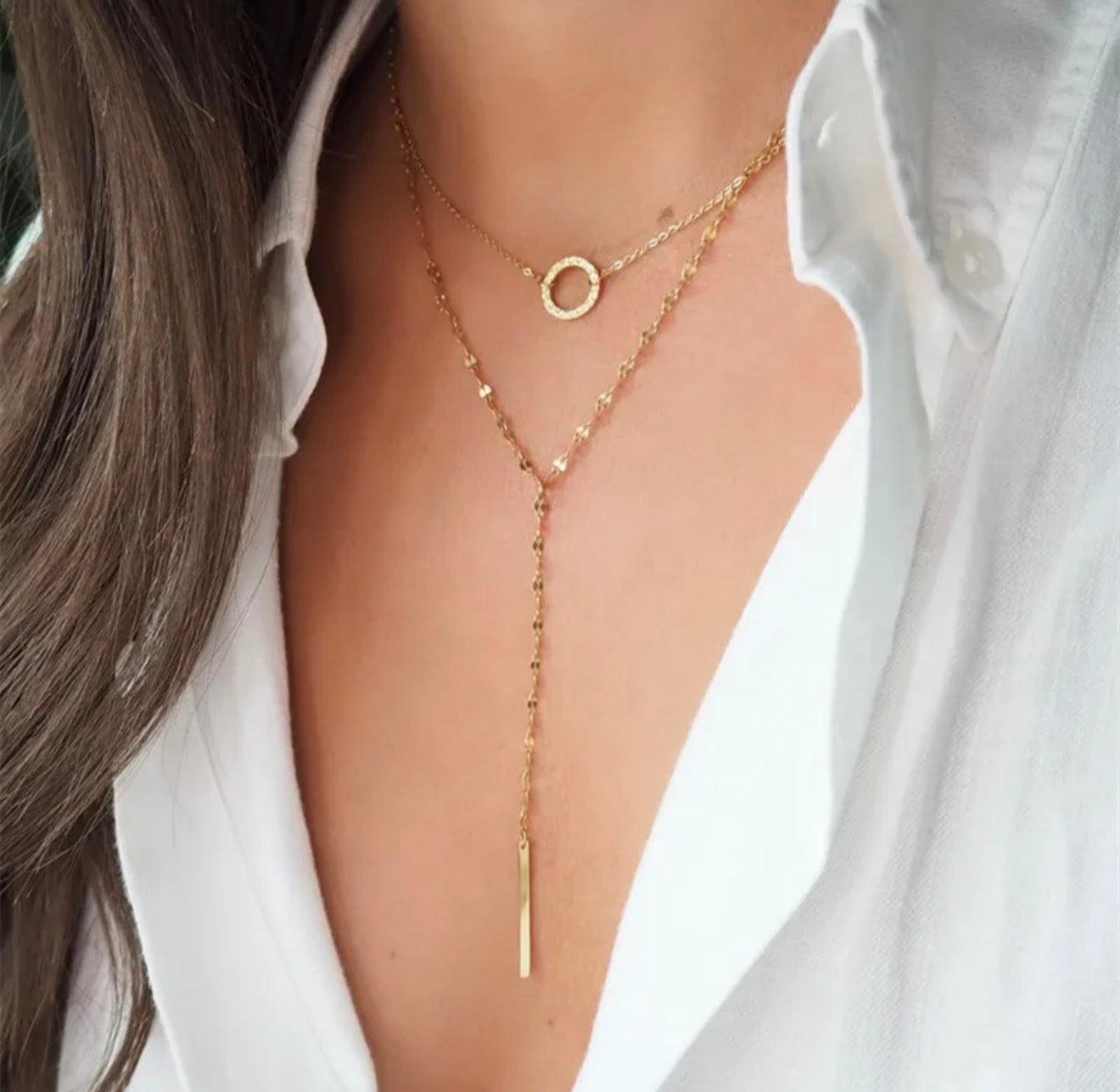 Layered Y Necklace