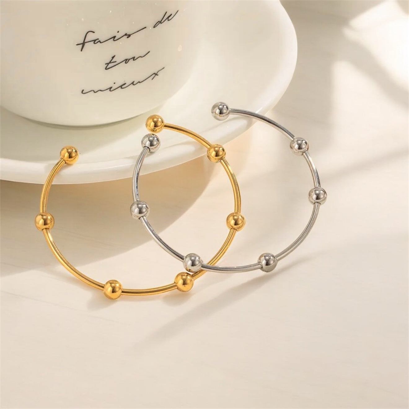 Gold And Silver Cuff Bracelet