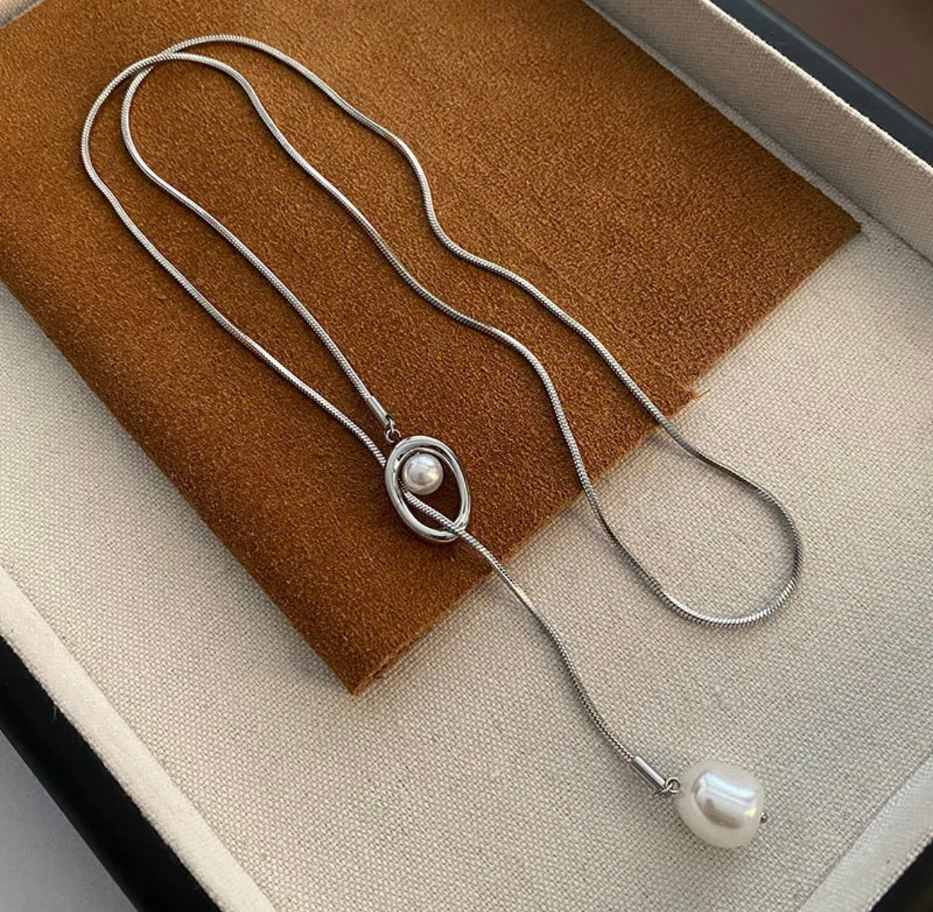 Silver Pearl Necklace