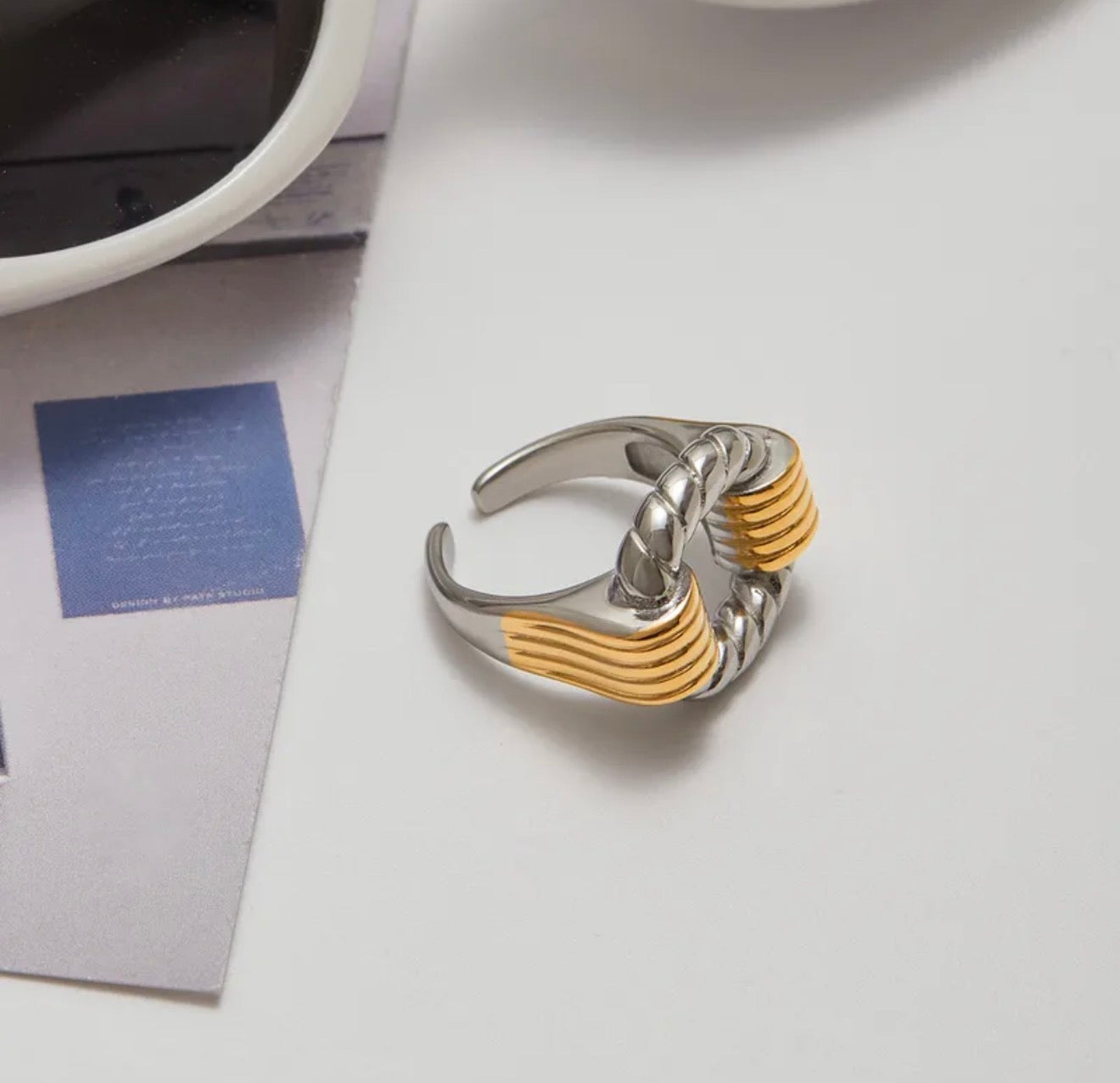 Square Two Tone Ring