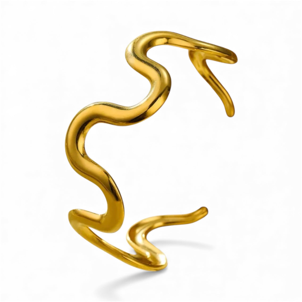 Wave Style Golden Cuff