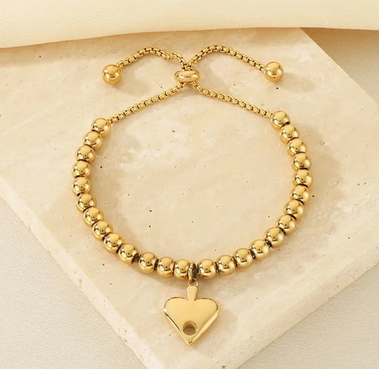 Amor Beaded Gold Bracelet