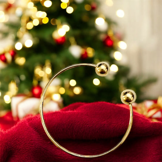 Open Ball Golden Bangle