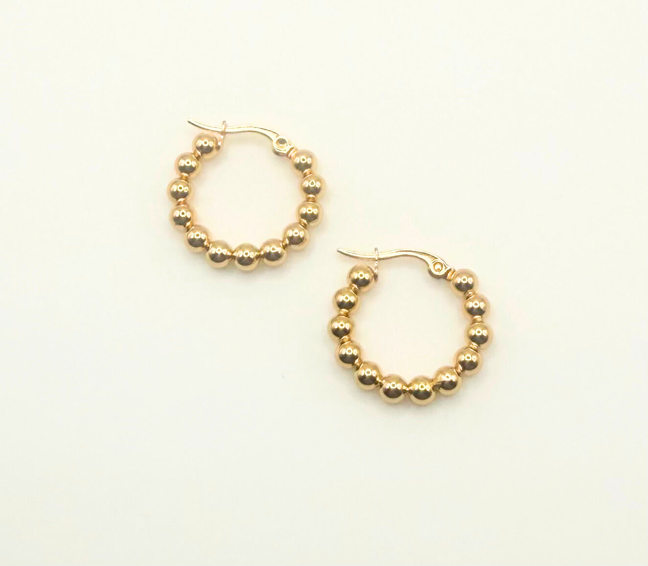 Golden Beads Hoops