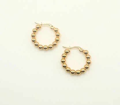 Golden Beads Hoops
