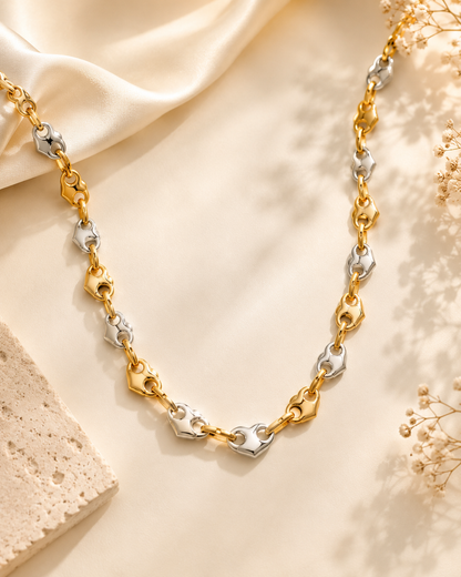Two Tone Heart Necklace