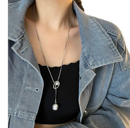 Silver Pearl Necklace