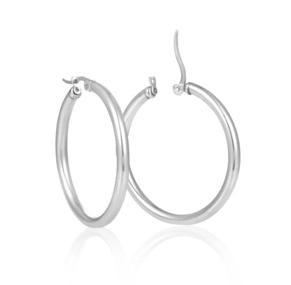 Medium Silver Hoops