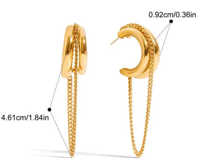Modern Style Gold Earrings