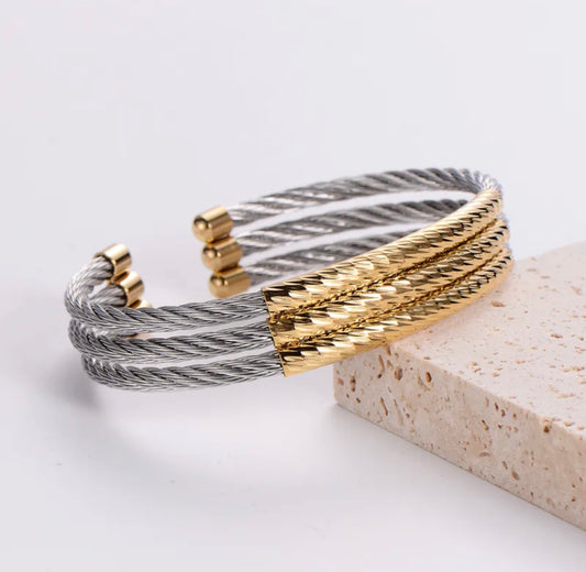 Two Tone Chunky Bangle