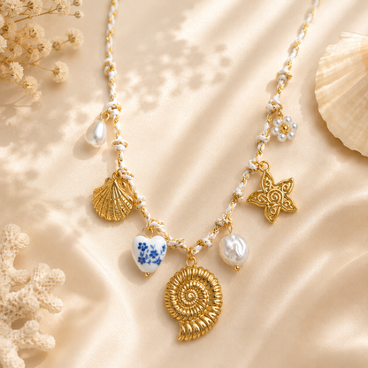 Golden Shore Charm Necklace