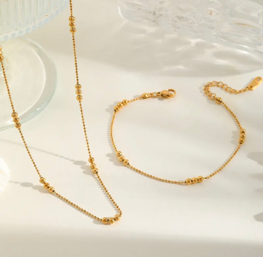 Isabella Gold Bead Chain Bracelet