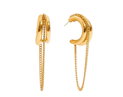 Modern Style Gold Earrings