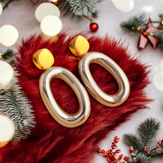 Circle Two Tones Earrings