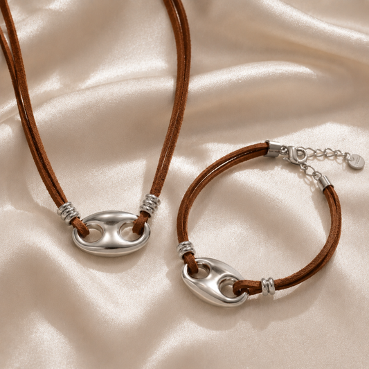 Mocha Luxe Silver Set