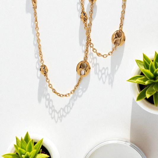 Gold Coffee Bean Long Necklace