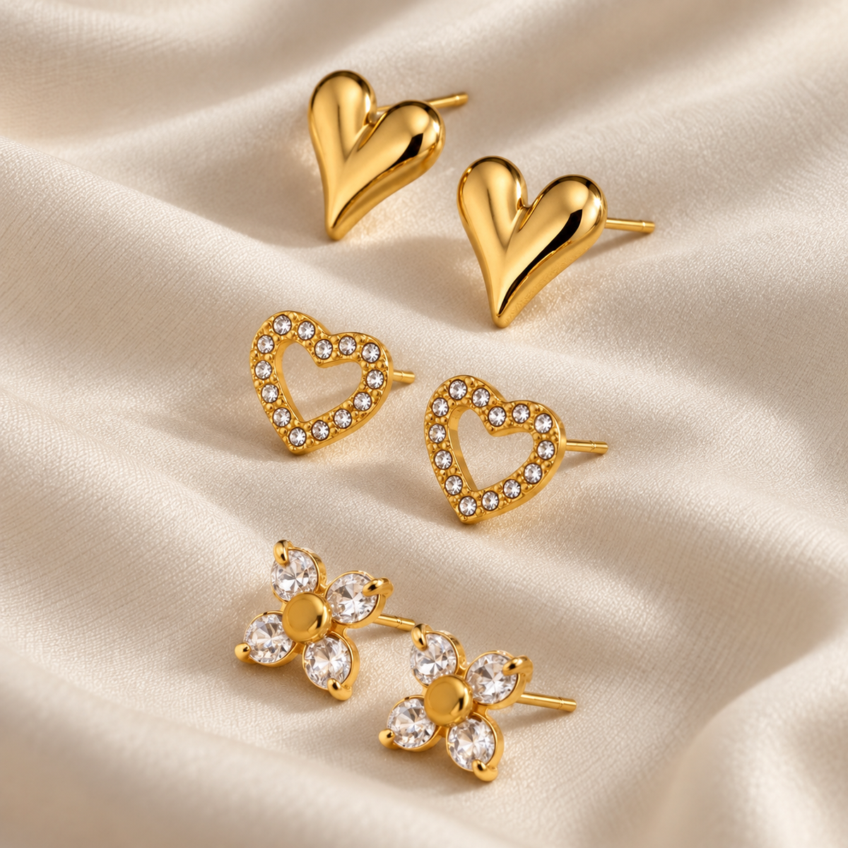Trio Golden Earrings
