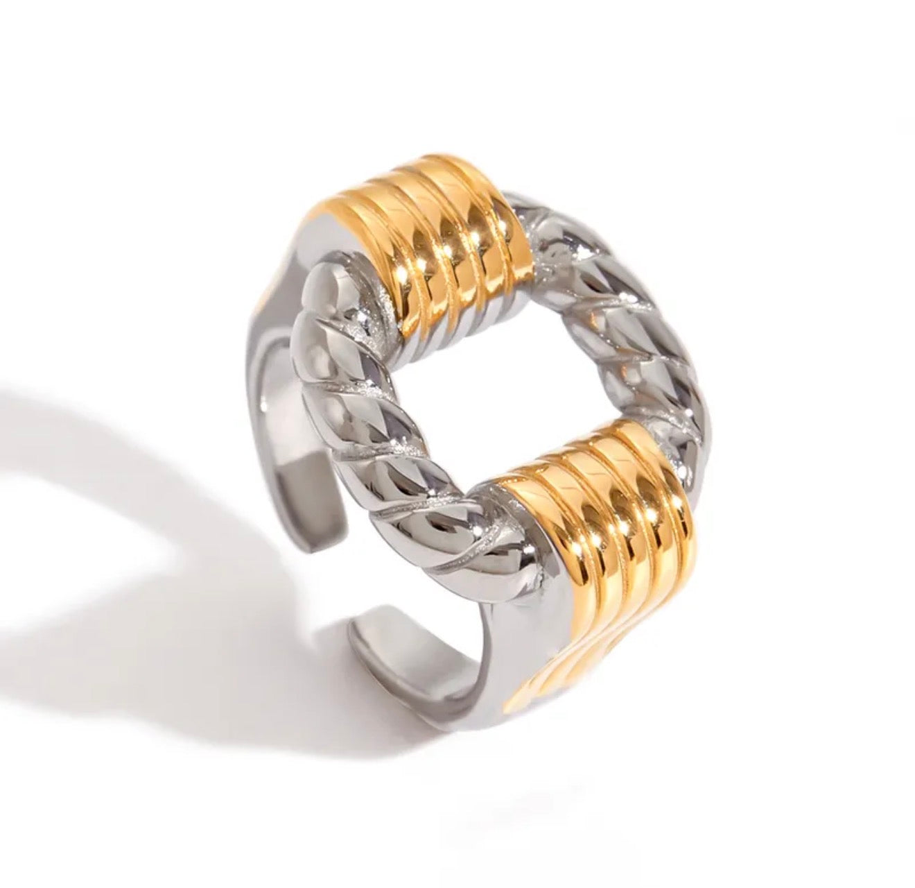Square Two Tone Ring