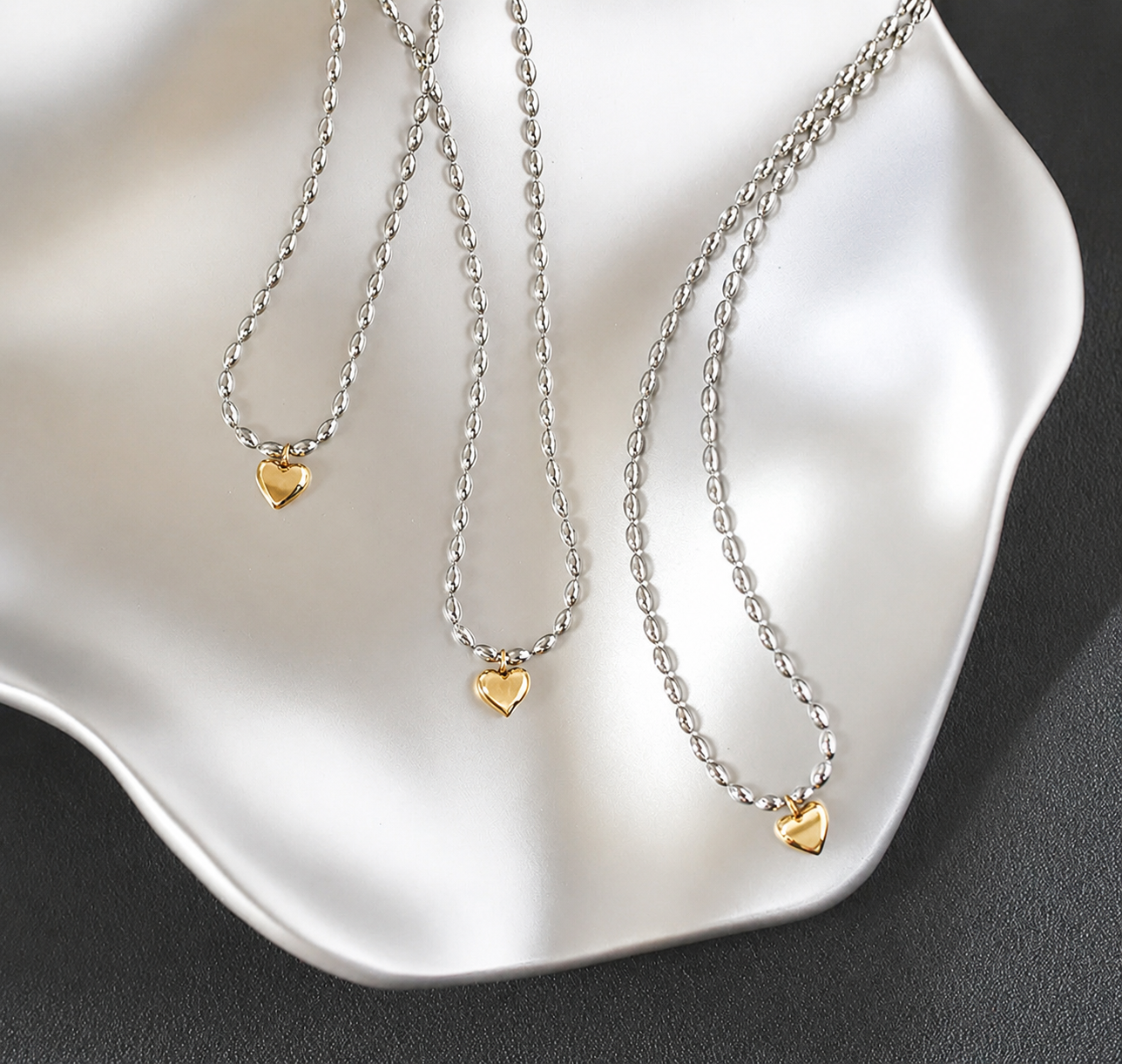 Bicolor Heart Necklace