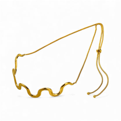 Wave Style Golden Choker