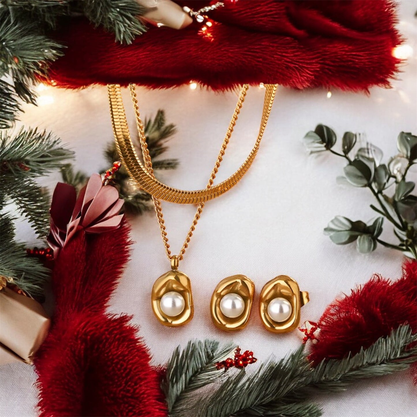 Lovely Pearl Golden Set