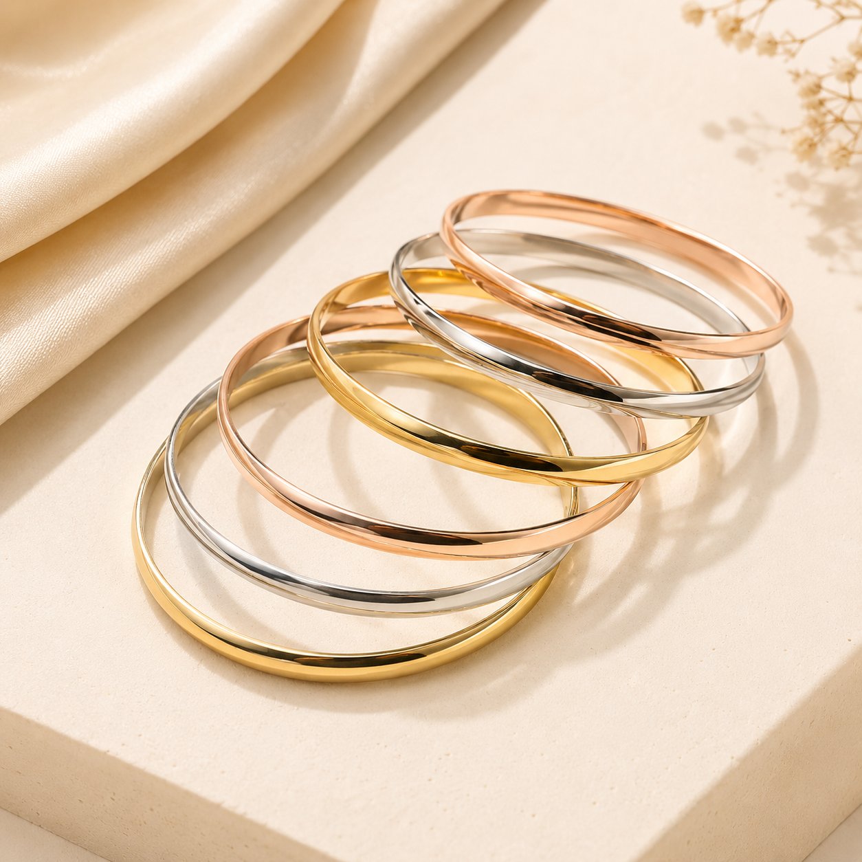 Conjunto clásico de brazaletes tricolores
