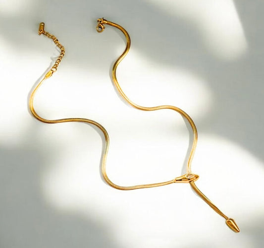 Golden Drop Y Necklace
