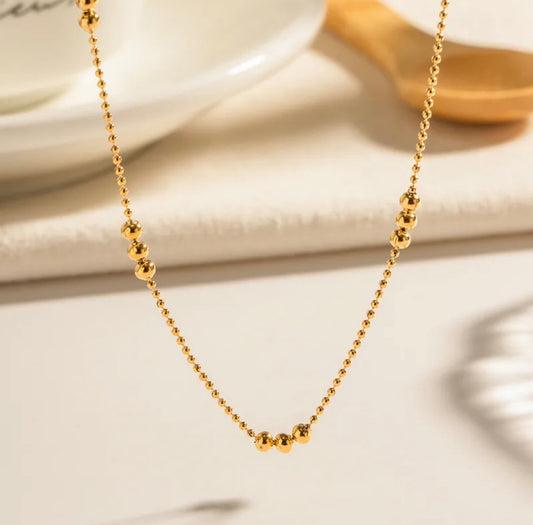 Isabella Gold Bead Chain Necklace