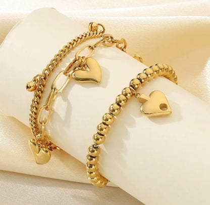Amor Beaded Gold Bracelet